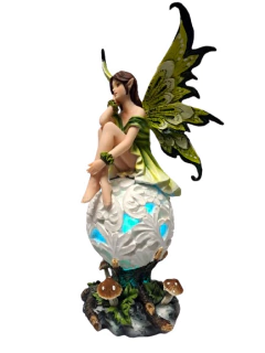 Imagem do Fada Com Cogumelos LED - Resina (24cm)