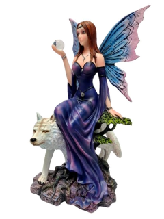 Imagem do Fada com Lobo - Resina (23cm)