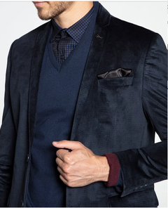 Blazer Docthos Veludo Slim Azul Noite - comprar online