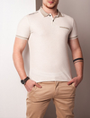 Camisa Polo Sallo Linho areia slim
