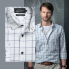 CAMISA MASCULINA LUIZ EUGENIO BRANCA XADREZ COMFORT