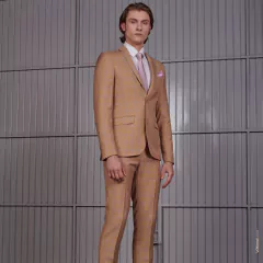 Terno Raffer Xadrez SuperSlim Fit Caramelo