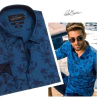 CAMISA MASCULINA LUIZ EUGENIO AZUL MARINHO FLORAL COMFORT