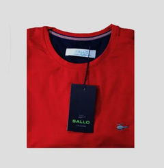 CAMISETA MASCULINA VERMELHA SALLO 100% ALGODÃO SLIM FIT - comprar online