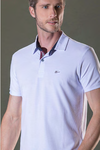 Camisa Polo Sallo Jean Branca C/Bolso Slim