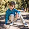 CALCA INFANTIL SARJA BREDA BEGE SLIM