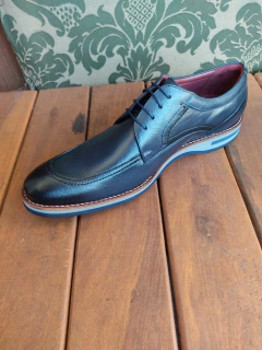 SAPATO SOCIAL DERBY MESTIÇO ALBANESE COR AZUL MARINHO