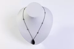 Colar Gota Grande Ônix Ródio Negro