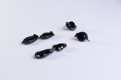 CONJUNTO LUXO BRINCO, ANEL E COLAR NO QUARTZO NEGRO - comprar online