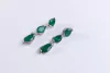 BRINCO SEMI JOIA LUXO TRÊS GOTAS CRAVEJADAS ESMERALDA VERDE