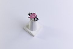 ANEL COM GOTA RUBELITA ROSA FUSION TODO CRAVEJADO EM ZIRCÔNIAS CRISTAIS
