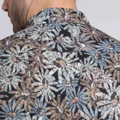 Camisa Manga Curta Docthos Slim Estapa Bordado Flores - loja online