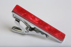 Prendedor de Gravata Prata com Pedra 4cm