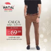 CALÇA MASCULINA VICTOR MARCEL SARJA MARROM SLIM