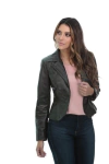 Blazer Javali Feminino Couro Preto