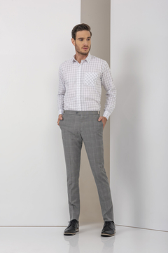 CAMISA MASCULINA RAFFER  BRANCA XADREZ CLASSIC FIT