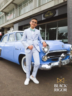 Terno Infanto-juvenil Danithais by Angelo campana Azul claro calça c/ regulagem Super slim