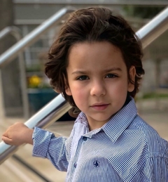 Camisa Infantil Breda Azul c/risca