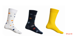 KIT 3 PARES DE MEIAS RAFFER COLORIDAS CASUAL