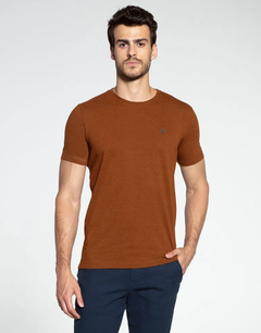 CAMISETA MASCULINA DOCTHOS LISA MALHA CAFÉ BE NATURE SLIM