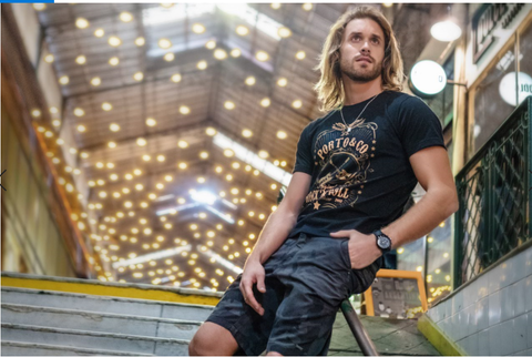 CAMISETA MASCULINA PRETA PORTO & CO 100% ALGODÃO SLIM FIT