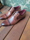 SAPATO SOCIAL DERBY MESTIÇO ALBANESE COR TABACO