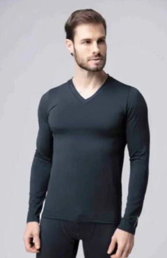 CAMISETA MANGA LONGA MASCULINA UPMAN PRETO