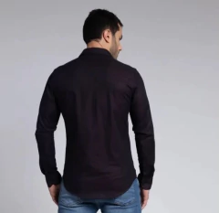 Camisa Docthos Social/Casual Preta Tailor Fit - DSOCIAL