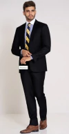 TERNO RAFFER PRETO GOLA SHAW SUPER SLIM
