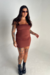 vestido tasty marrom - comprar online
