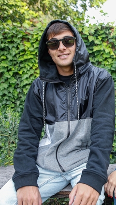 CAMPERA OLIVELLA (NEGRO/GRIS MELANGE) - comprar online