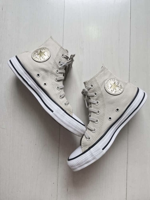 Converse All Star bege com dourado 35