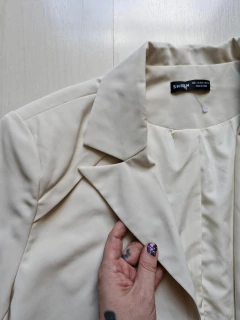 Blazer cropped offwhite G - loja online