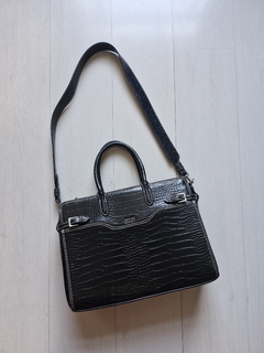 Bolsa Tote Santa Lolla croco preta