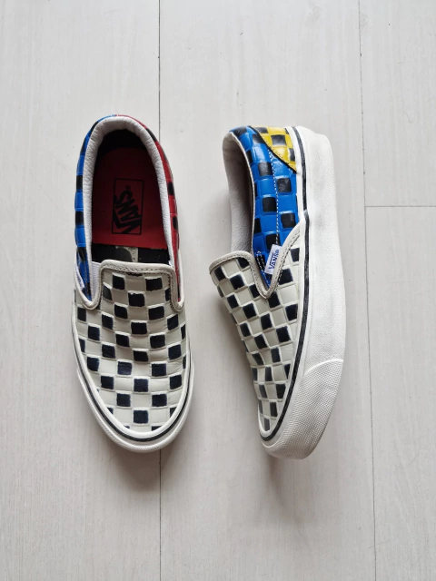 Vans Slip On Checkerboard em couro colorido 37 - comprar online
