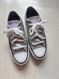 Converse All Star glitter prata 33 - comprar online