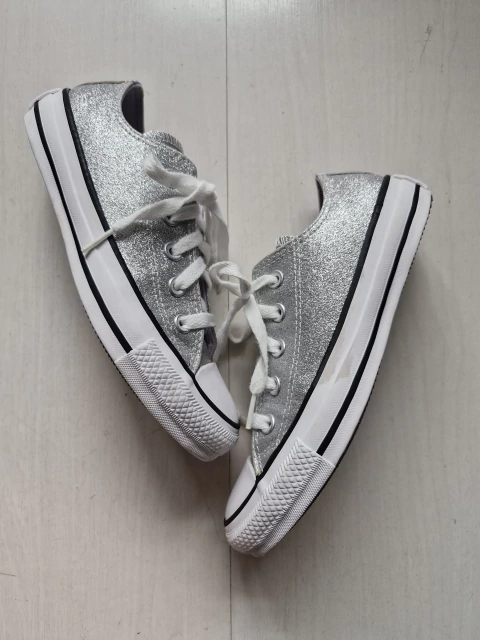 Converse All Star glitter prata 33