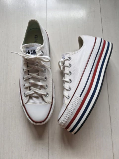 Converse All Star plataforma dupla branco 37