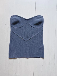 Blusa tomara que caia Zara azul PP
