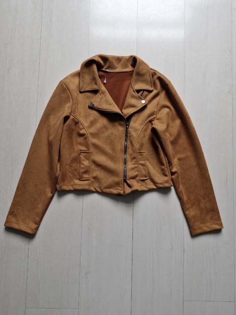 Jaqueta biker suede caramelo M