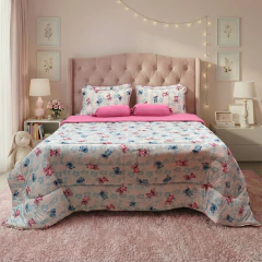 EDREDOM BRISA MALHA CONFORT SOLTEIRO - STITCH BLUE