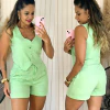 Conjunto Blusa Colete e Short Luciana Verde - comprar online