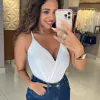 Body Marquezine de Alças Liso Branco