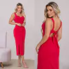 Vestido Midi de Alça com Fenda Angel Vermelho