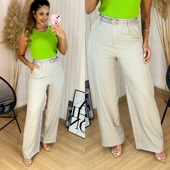 Calça Pantalona c/ Elástico Andreza Areia