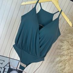 Body Marquezine de Alças Liso Petróleo