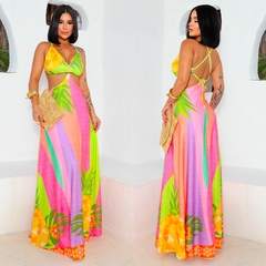 Vestido Longo Decote Costas c/ Alça Cassia Colors E1