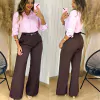 Calça Pantalona Alfaiataria Brunna Marrom