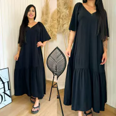 Vestido Midi c/ Manga Andressa Preto - comprar online