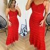 Vestido Tricot Midi Camadas Wanessa Vermelho